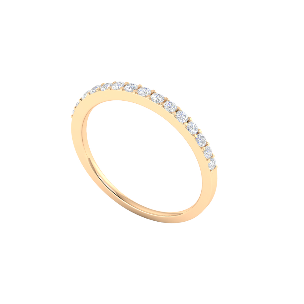 Pave Set Diamond Rose Gold Wedding Band