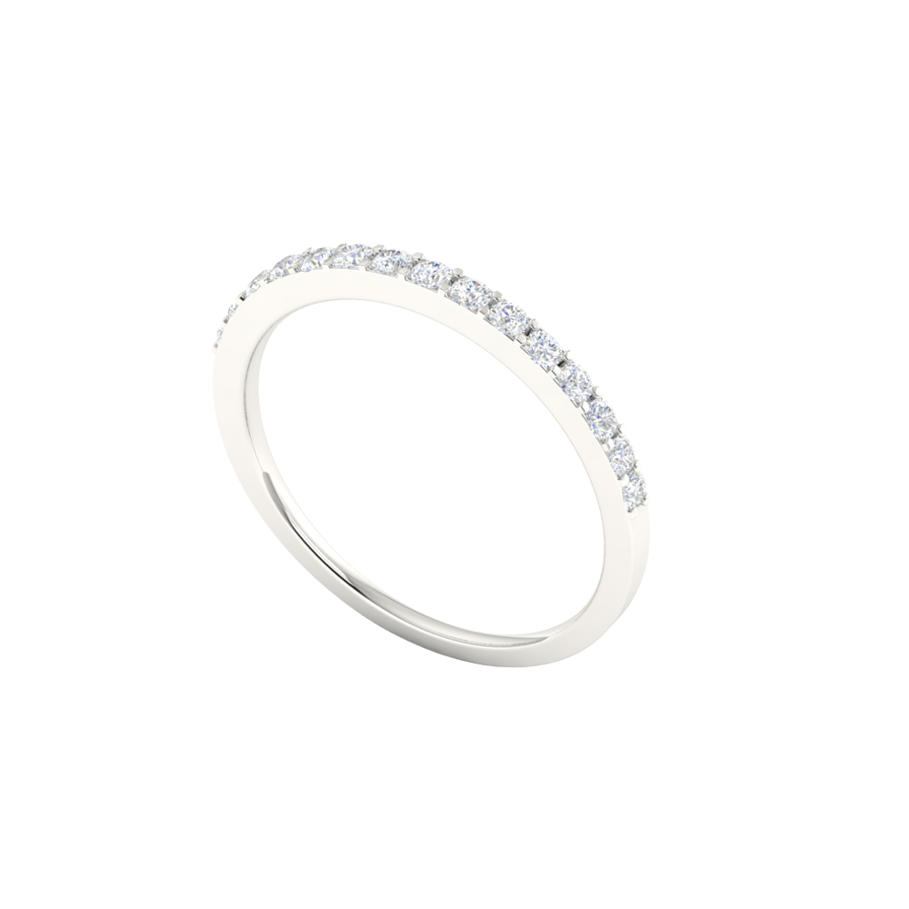 Pave Set Diamond White Gold Wedding Band