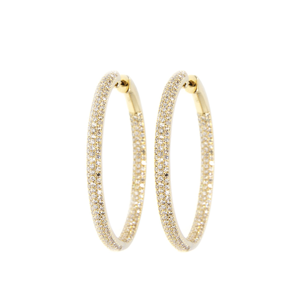 Classic Diamond Hoop Earrings