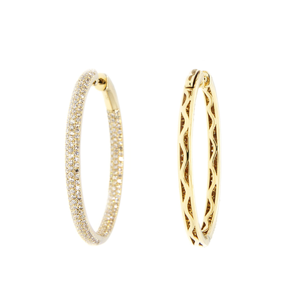 Classic Diamond Hoop Earrings