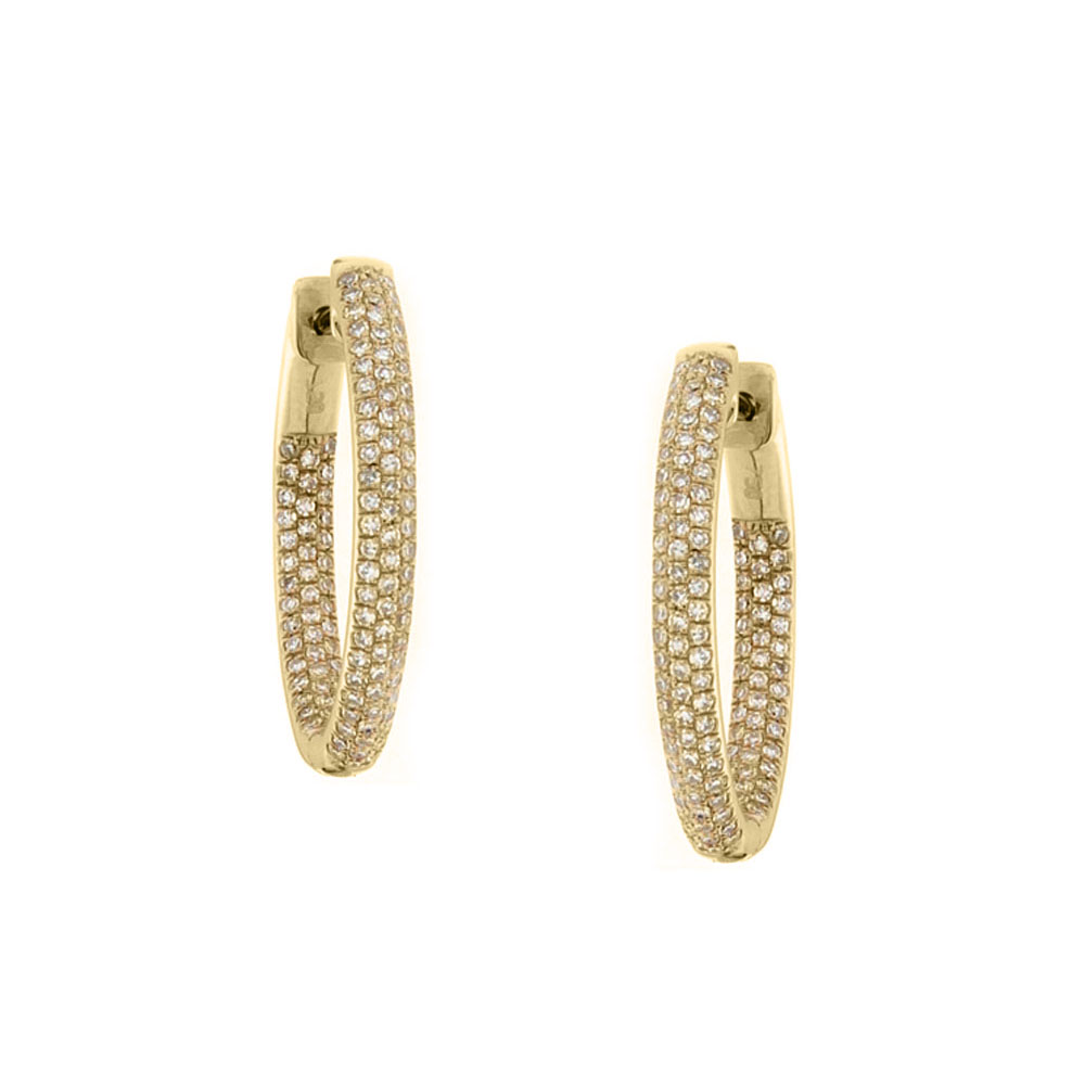 Dazzling Diamond Inside Out Round Hoops