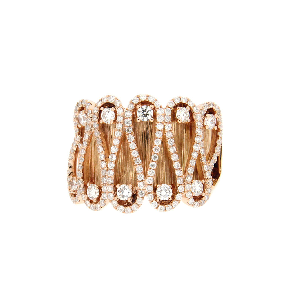 Serpentine Gold and Diamond Ring