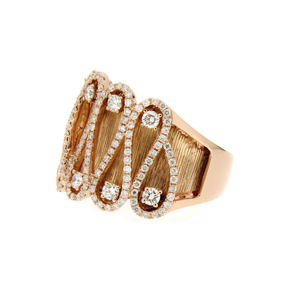Serpentine Gold and Diamond Ring