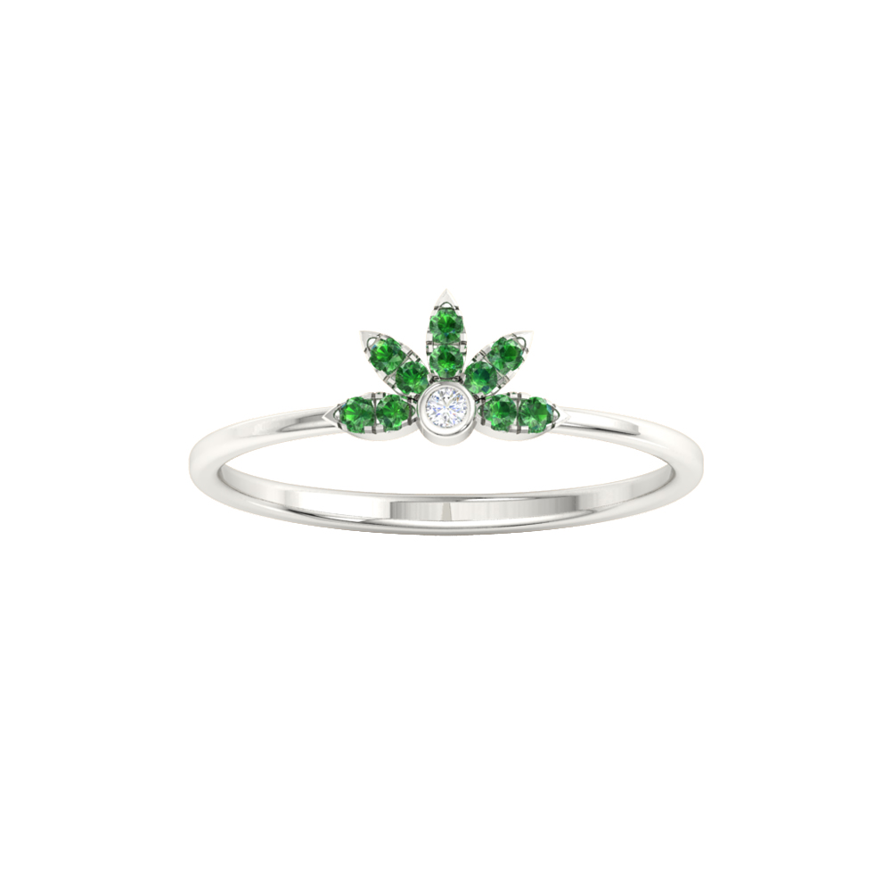 Floral Tiara Tsavorite Ring