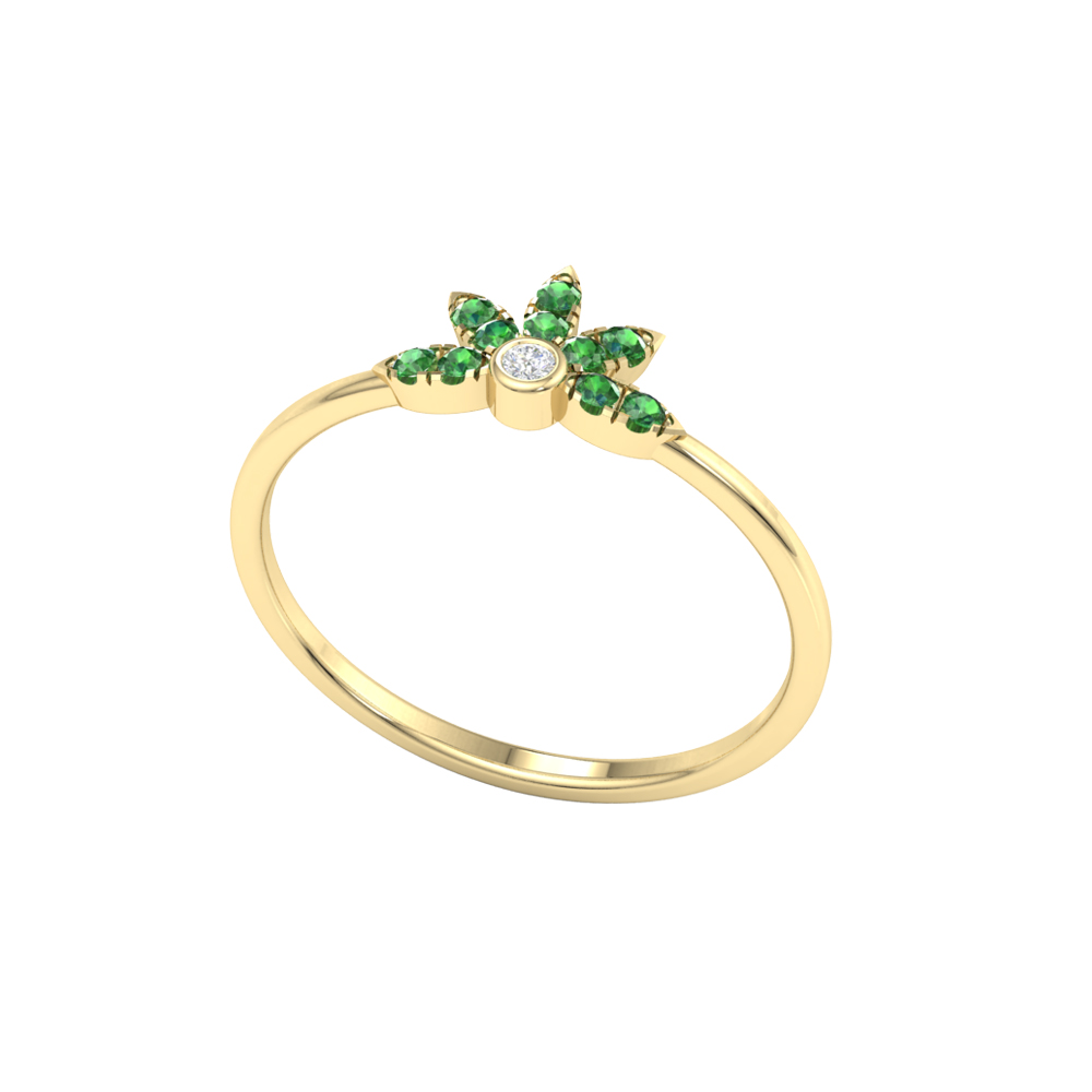 Floral Tiara Tsavorite Ring