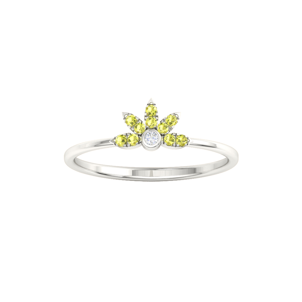 Floral Tiara Yellow Sapphire Ring