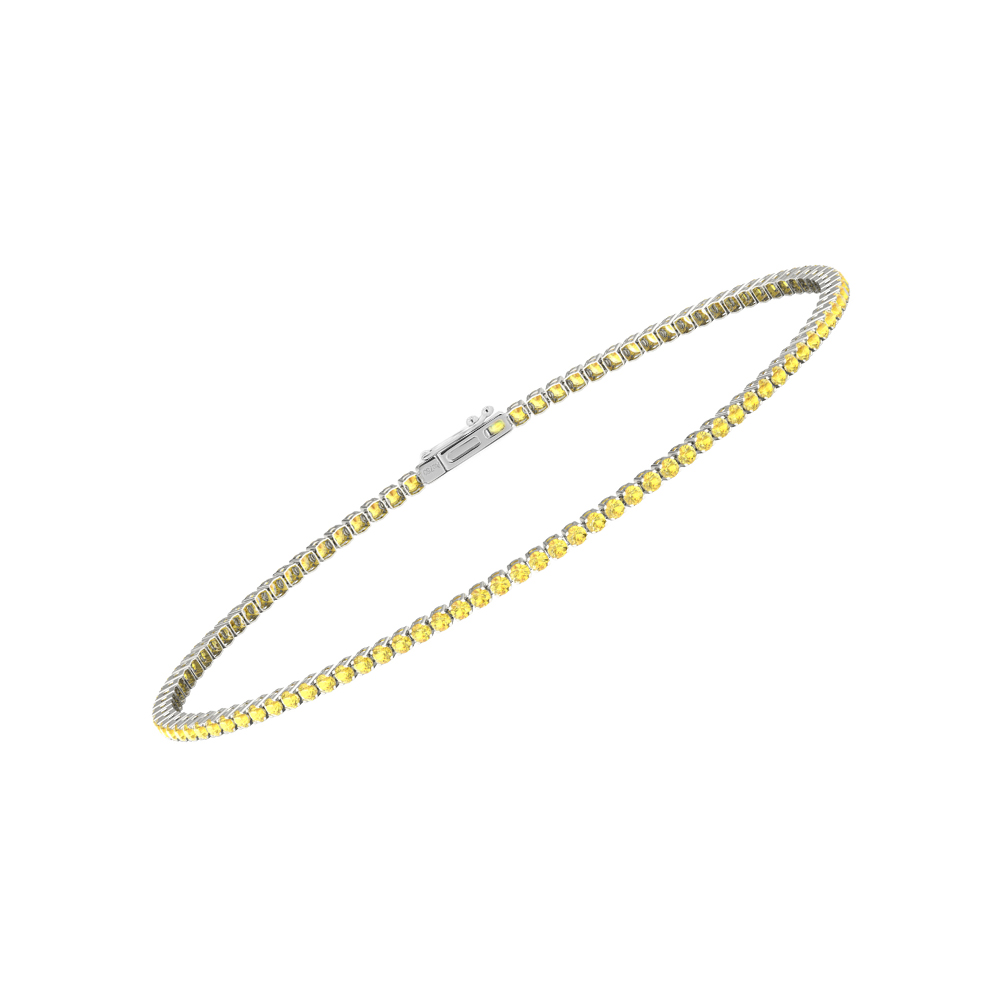 Single Line Ultra Light Tennis Bracelet in Yellow Sapphire  (1.50mm)