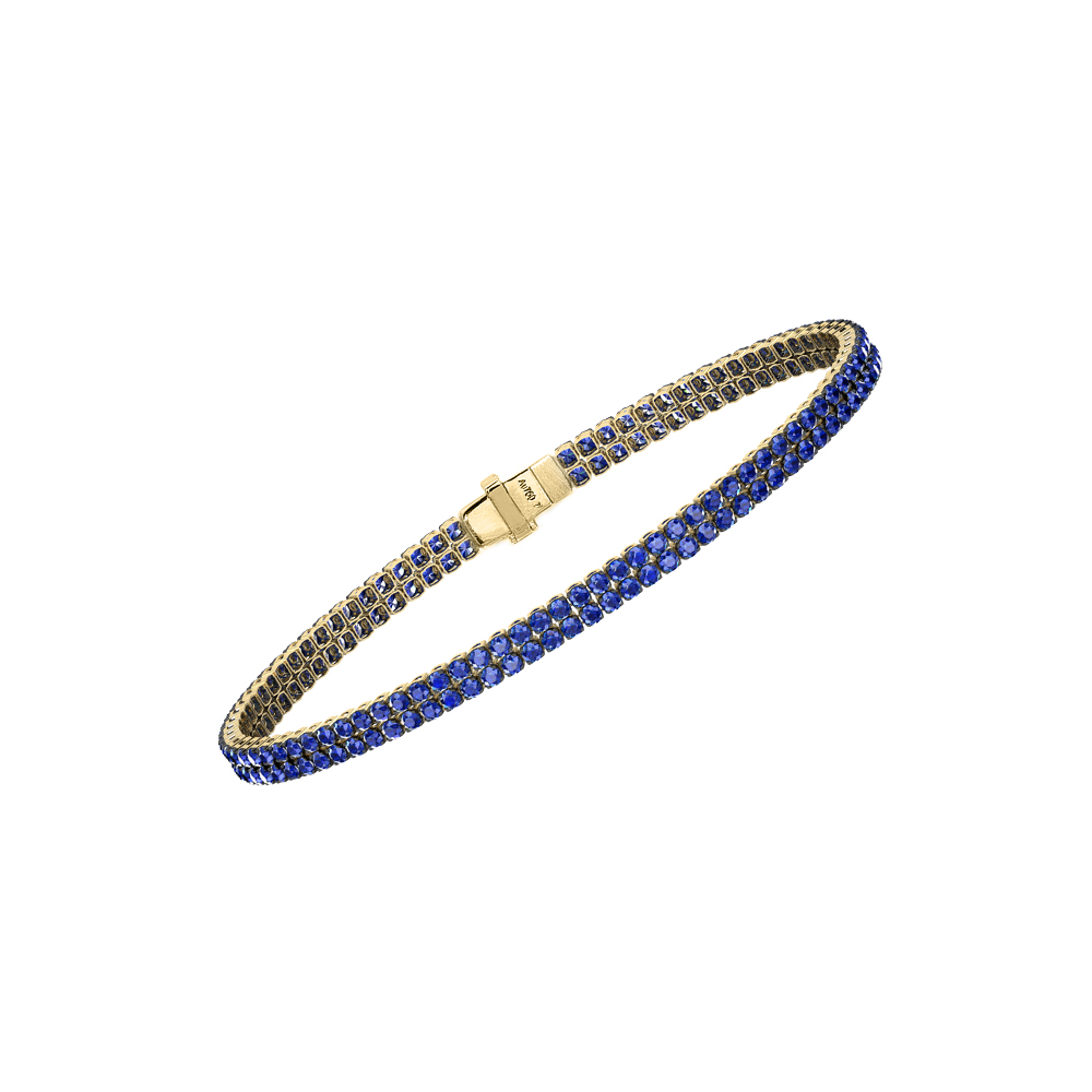 Double Line Ultra Light Tennis Bracelet in Blue Sapphire  (1.70mm)