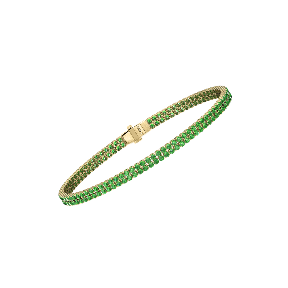 Double Line Ultra Light Tennis Bracelet in Tsavorite  (1.70mm)