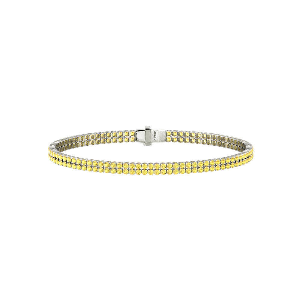 Double Line Ultra Light Tennis Bracelet in Yellow Sapphire  (1.70mm)