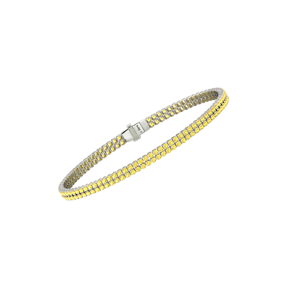 Double Line Ultra Light Tennis Bracelet in Yellow Sapphire  (1.70mm)