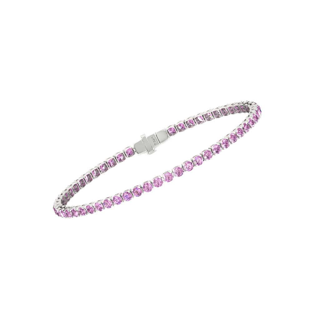 Single Line Ultra Light Tennis Bracelet in Pink Sapphire  (2.70mm)