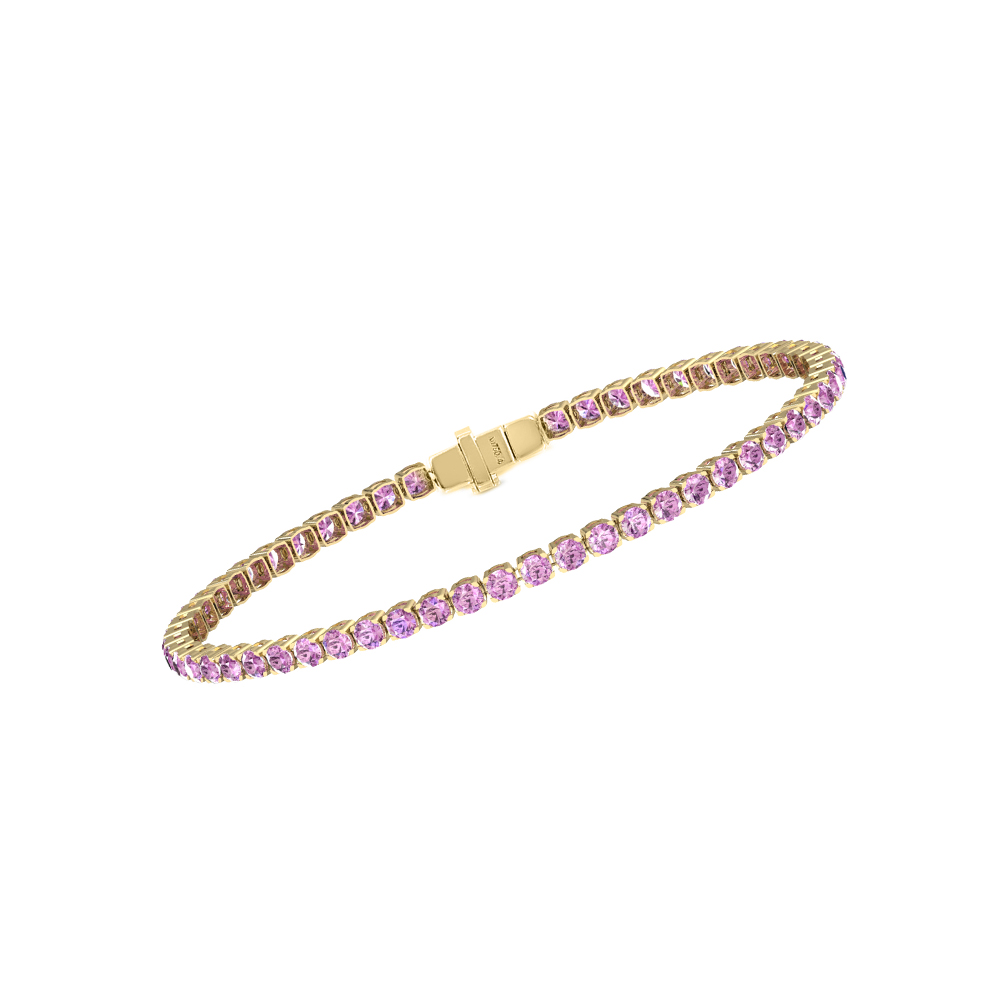 Single Line Ultra Light Tennis Bracelet in Pink Sapphire  (2.70mm)