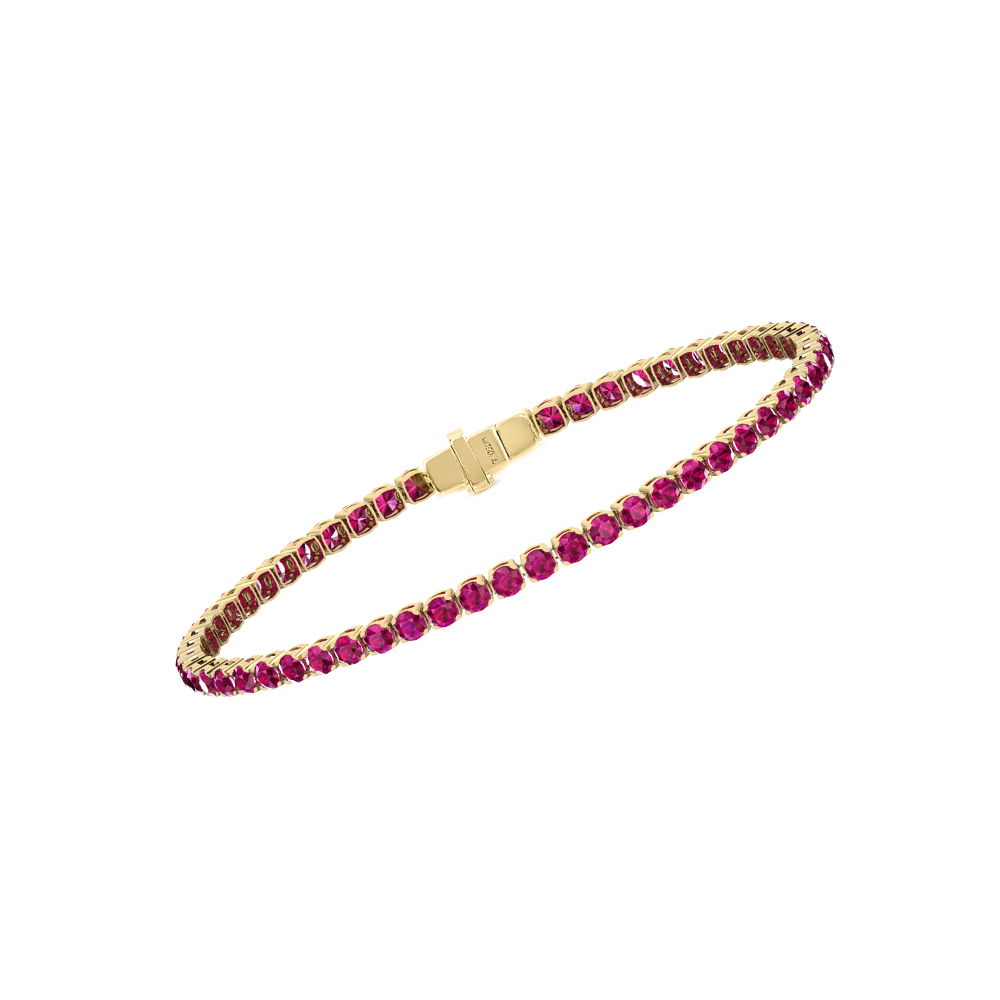 Single Line Ultra Light Tennis Bracelet in Ruby  (2.70mm)