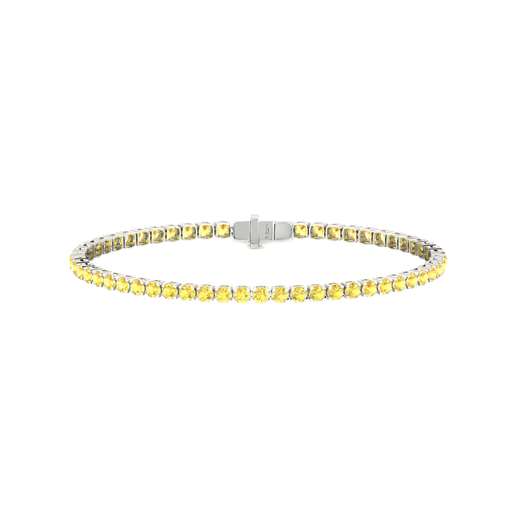 Single Line Ultra Light Tennis Bracelet in Yellow Sapphire  (2.70mm)