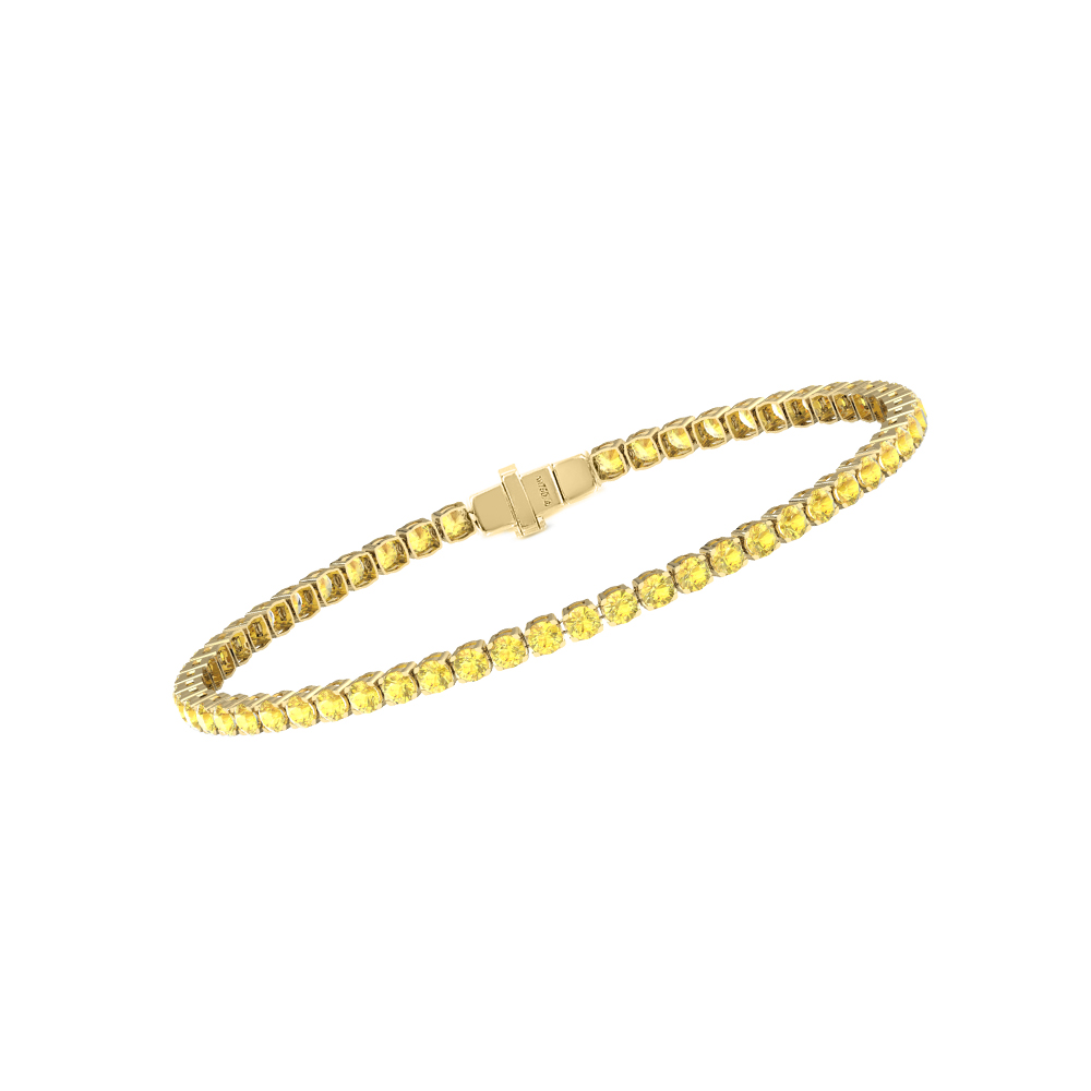 Single Line Ultra Light Tennis Bracelet in Yellow Sapphire  (2.70mm)