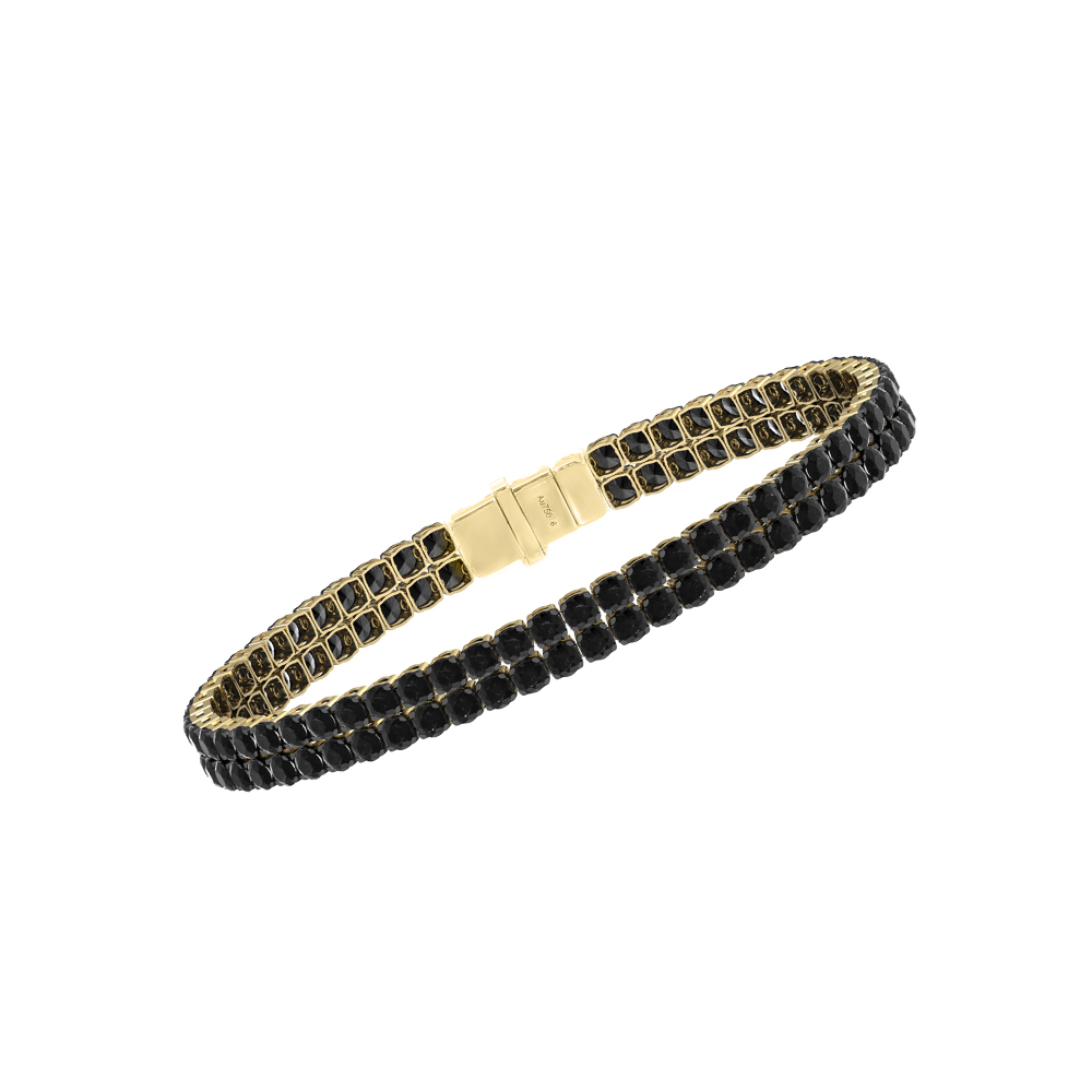 Double Line Ultra Light Tennis Bracelet in Black Diamond (2.70mm)