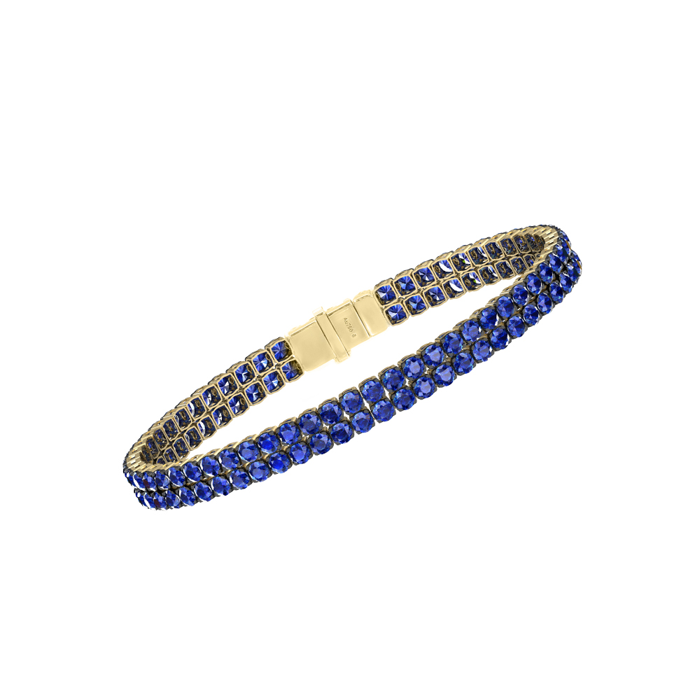 Double Line Ultra Light Tennis Bracelet in Blue Sapphire  (2.70mm)