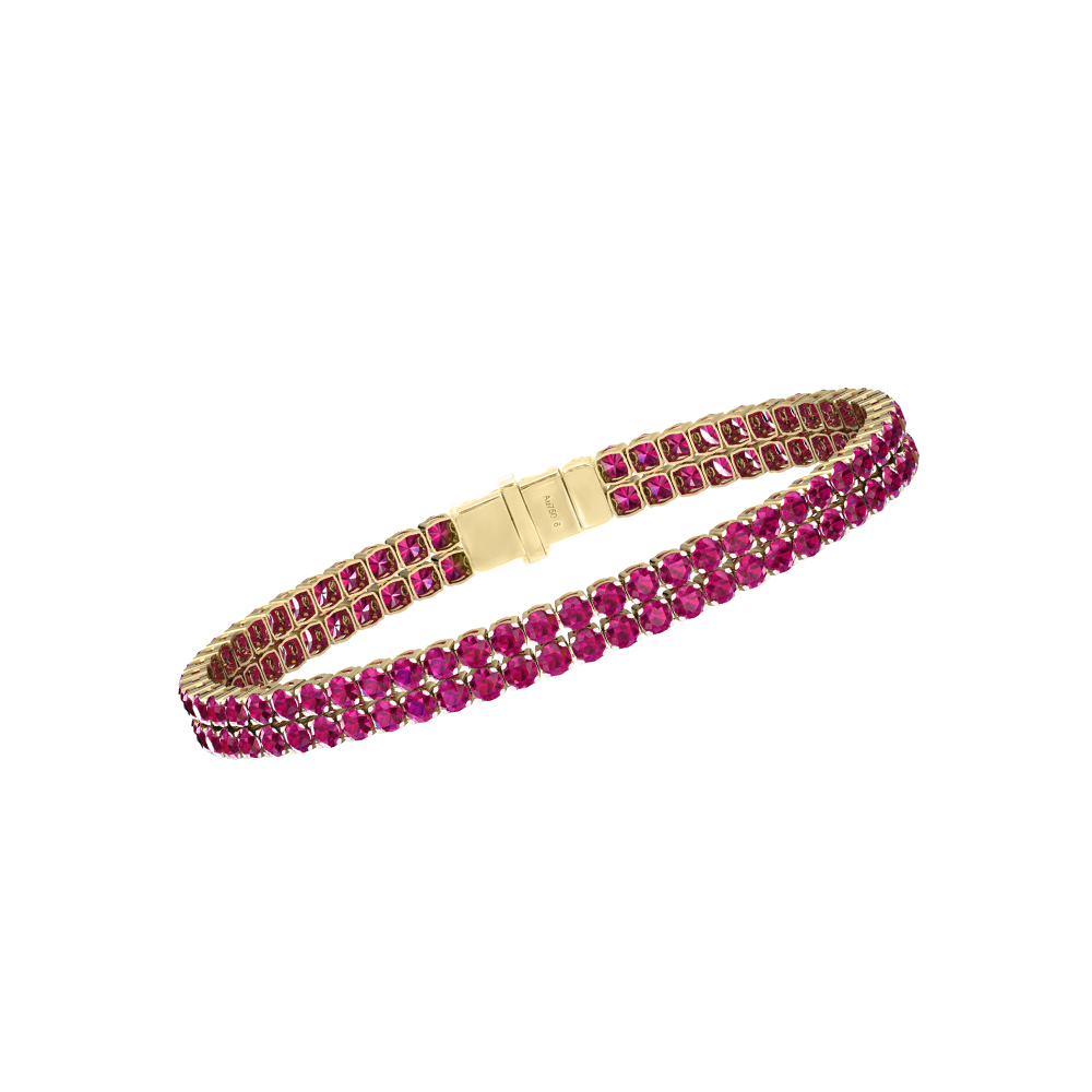 Double Line Ultra Light Tennis Bracelet in Ruby  (2.70mm)