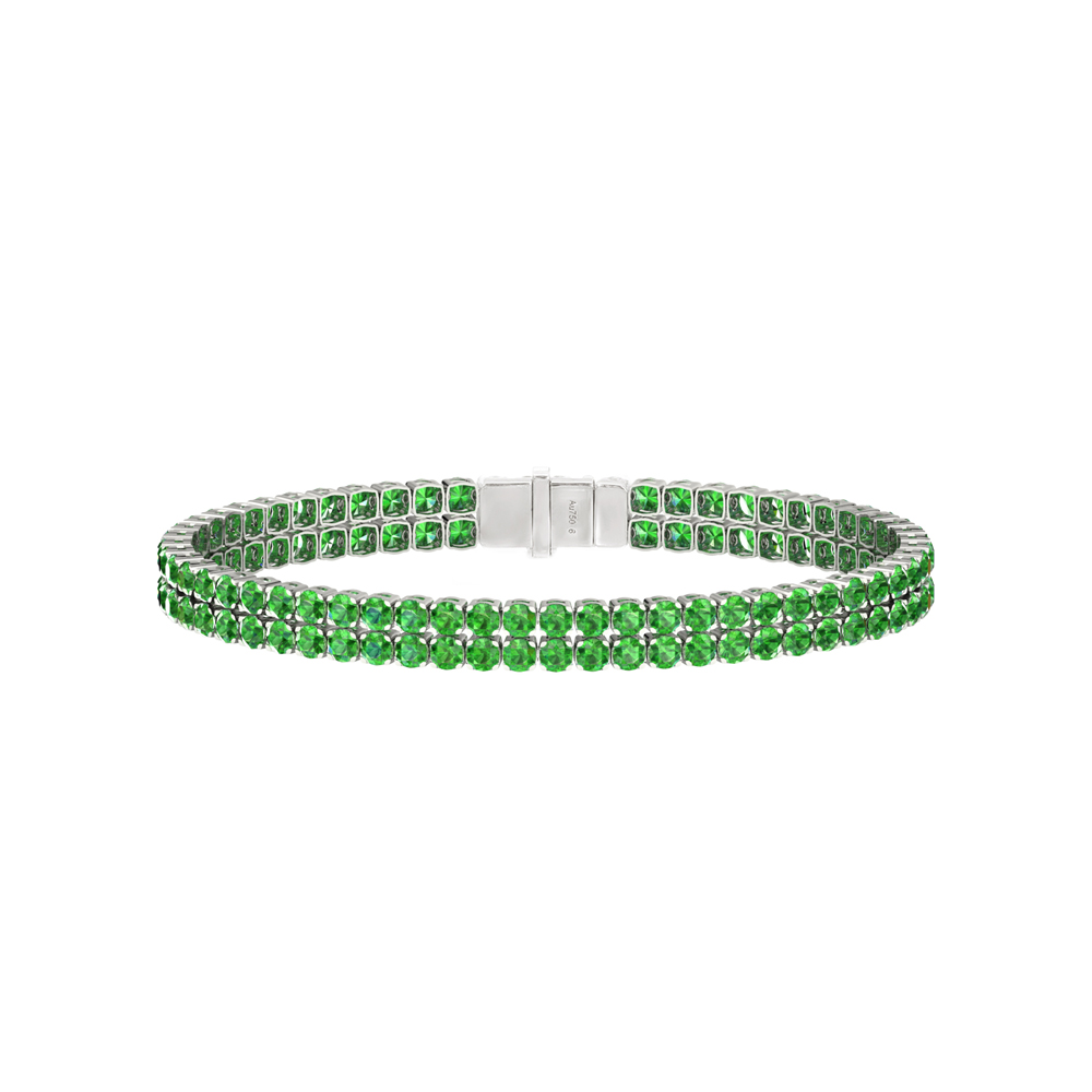 Double Line Ultra Light Tennis Bracelet in Tsavorite  (2.70mm)