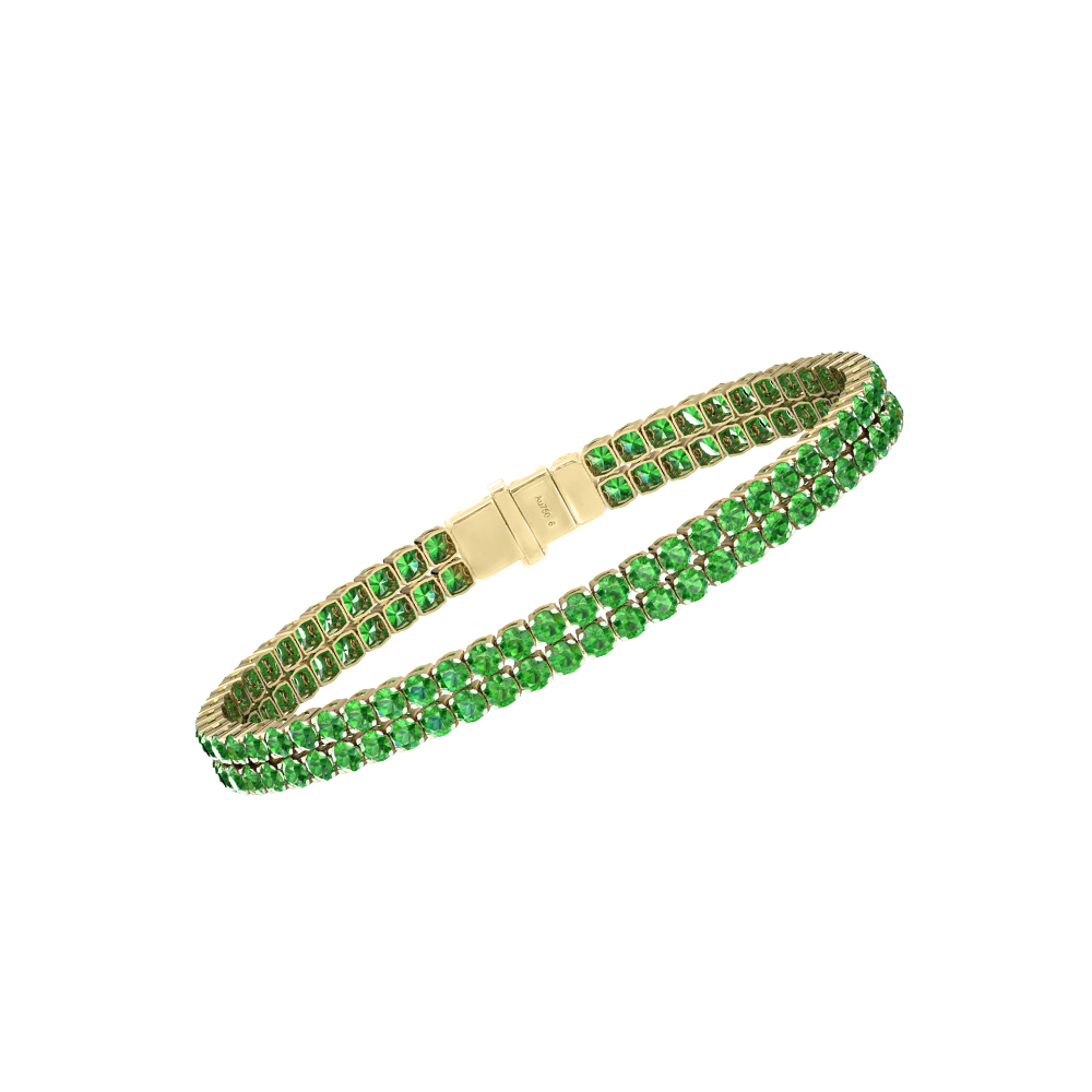 Double Line Ultra Light Tennis Bracelet in Tsavorite  (2.70mm)