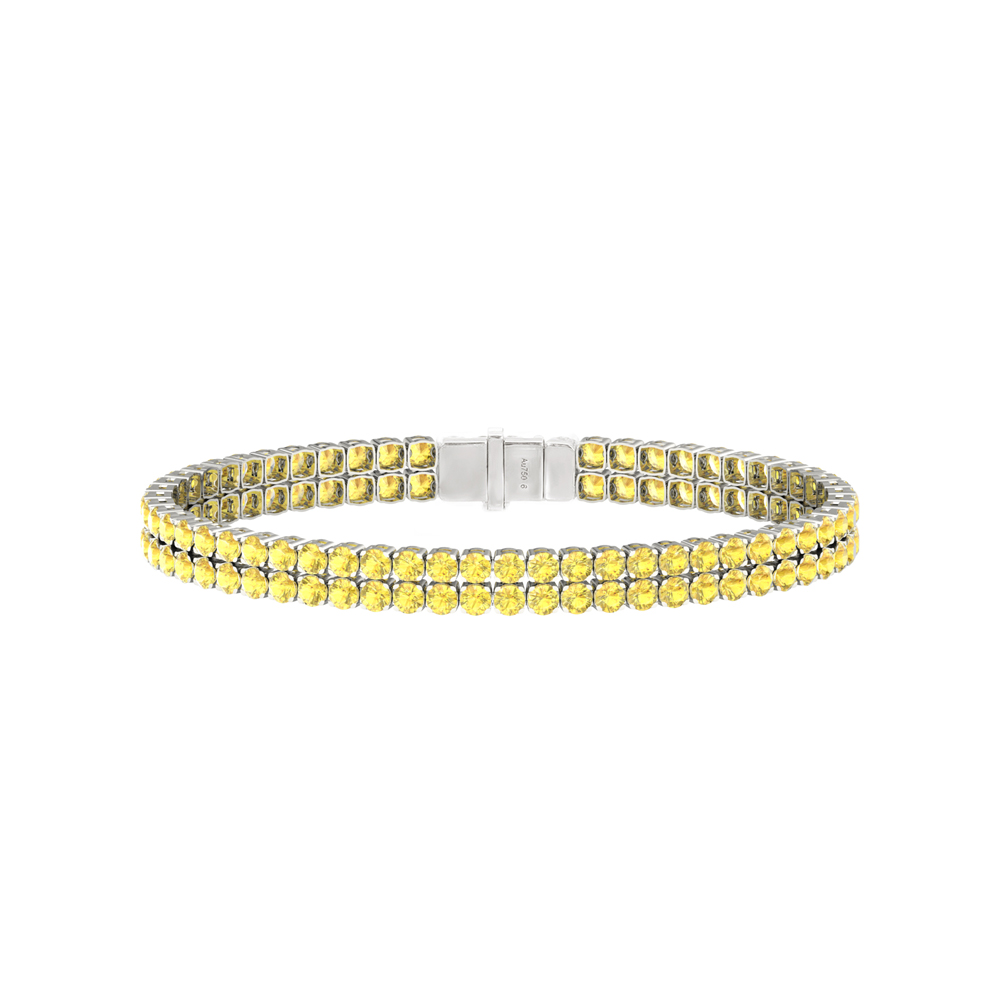 Double Line Ultra Light Tennis Bracelet in Yellow Sapphire  (2.70mm)