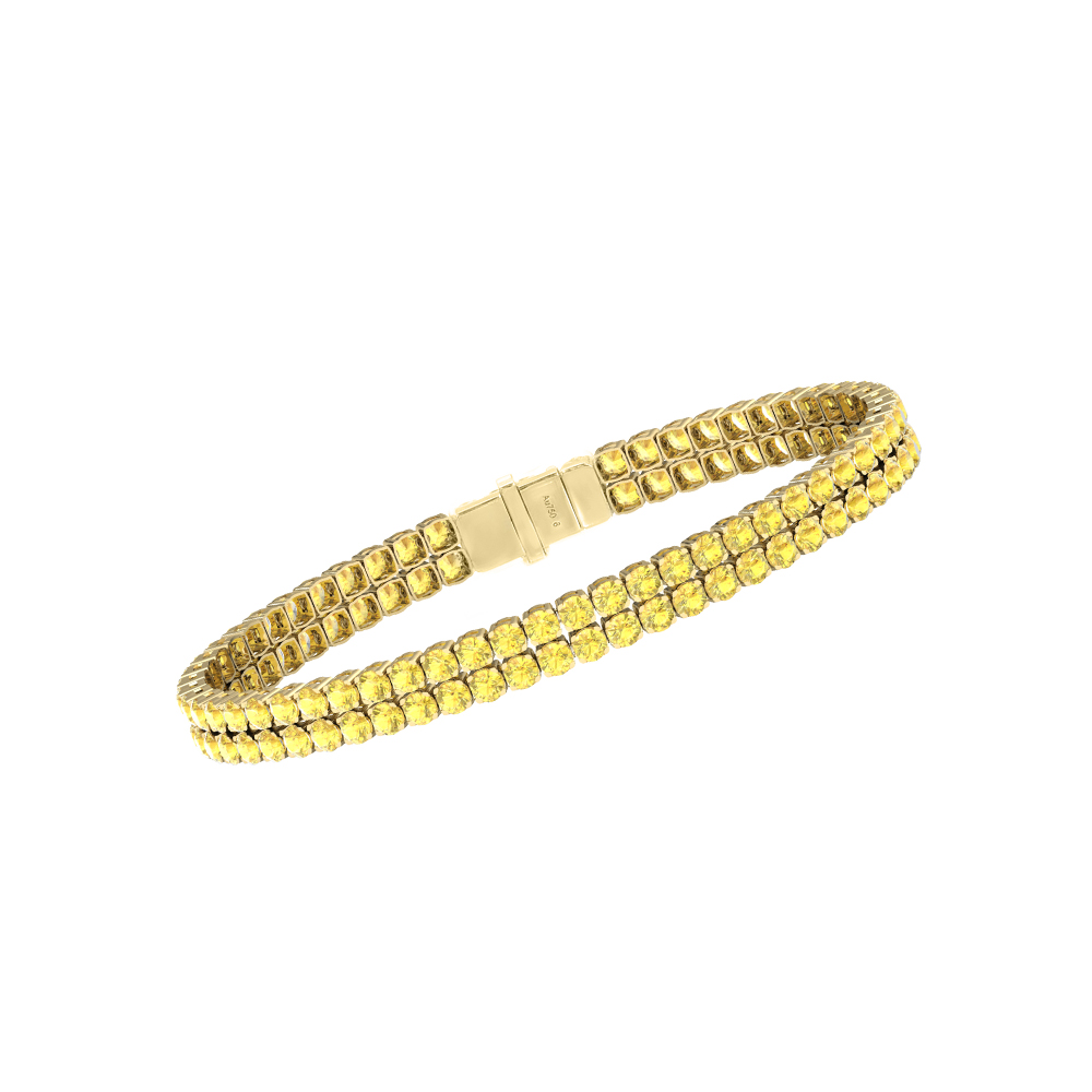 Double Line Ultra Light Tennis Bracelet in Yellow Sapphire  (2.70mm)