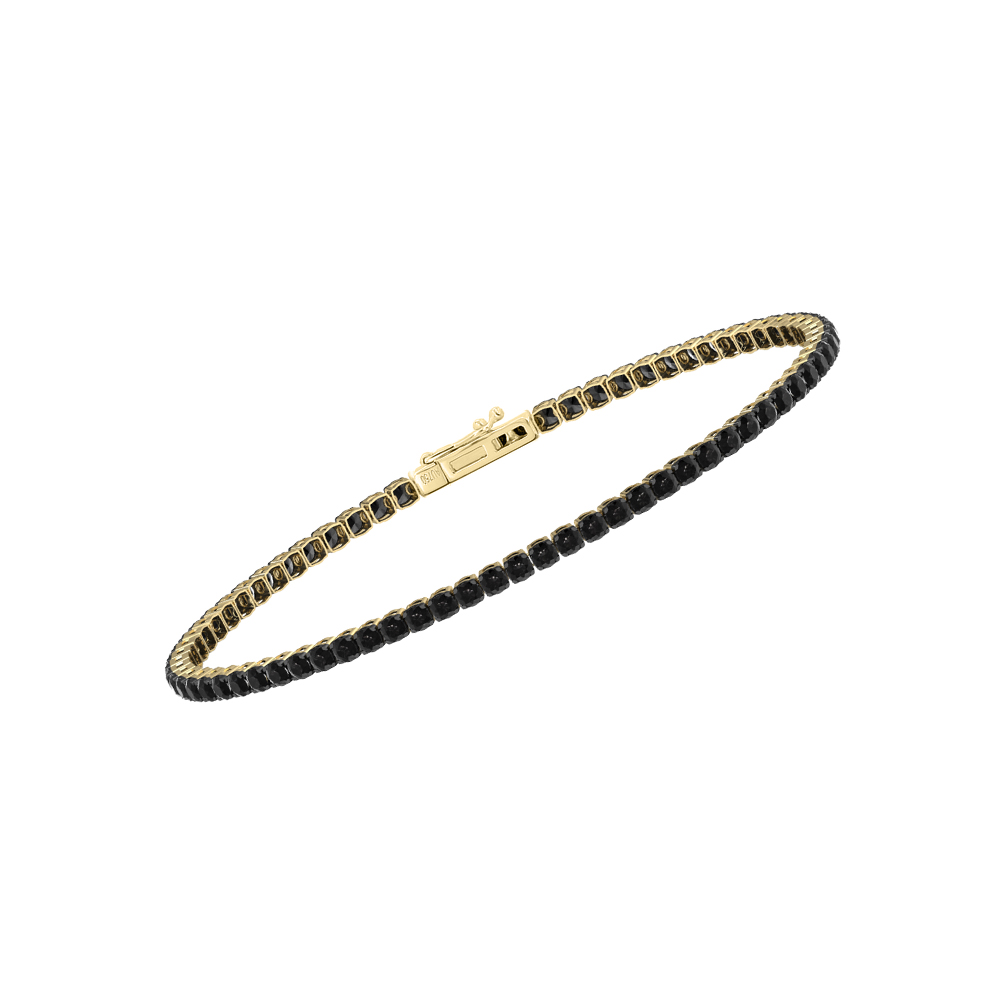 Single Line Ultra Light Tennis Bracelet in Black Diamond (2.10mm)