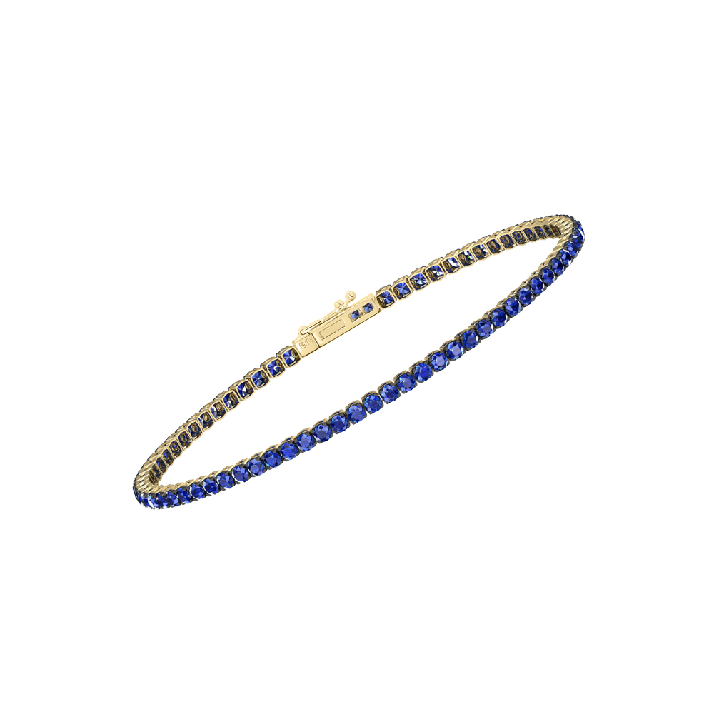 Single Line Ultra Light Tennis Bracelet in Blue Sapphire  (2.10mm)