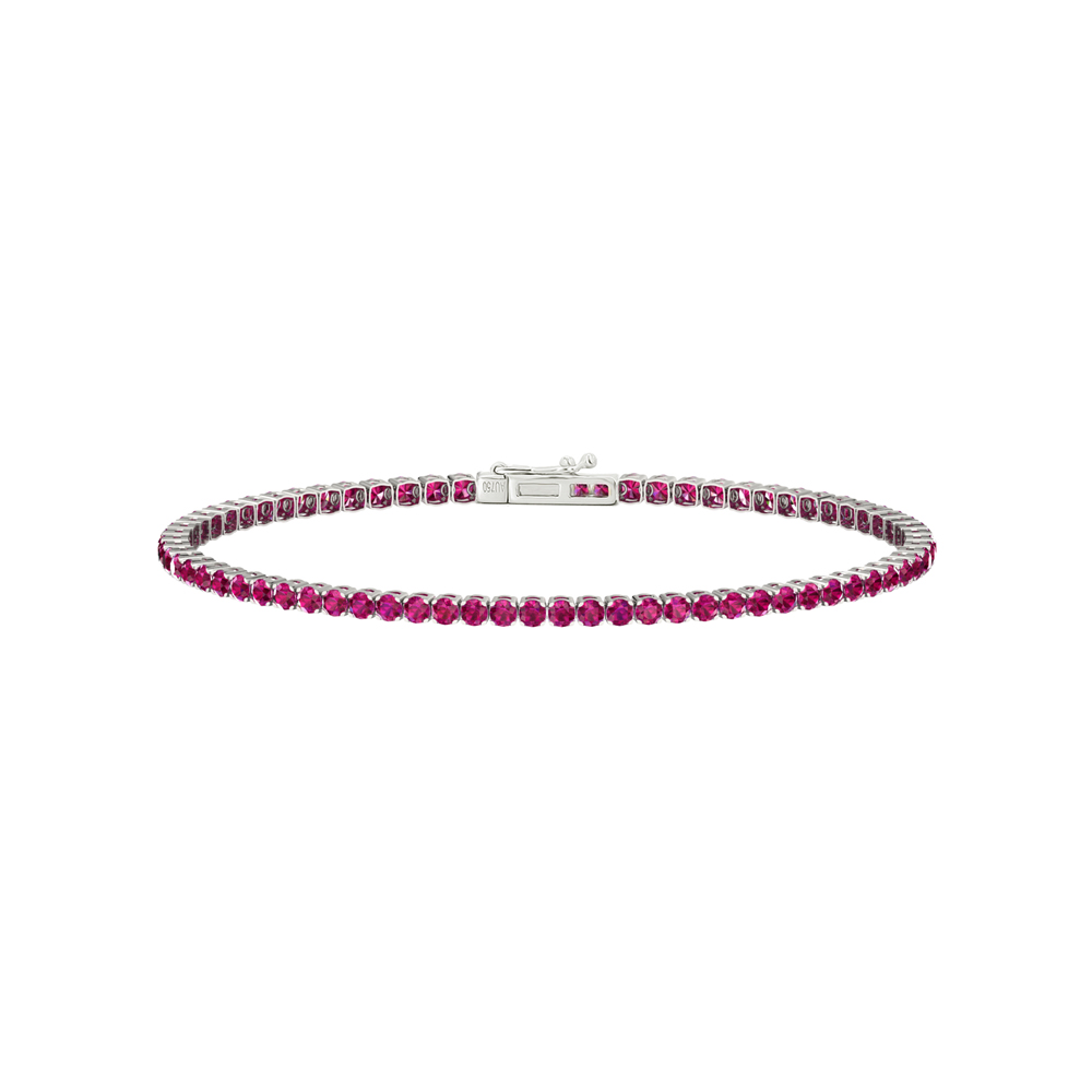 Single Line Ultra Light Tennis Bracelet in Ruby  (2.10mm)