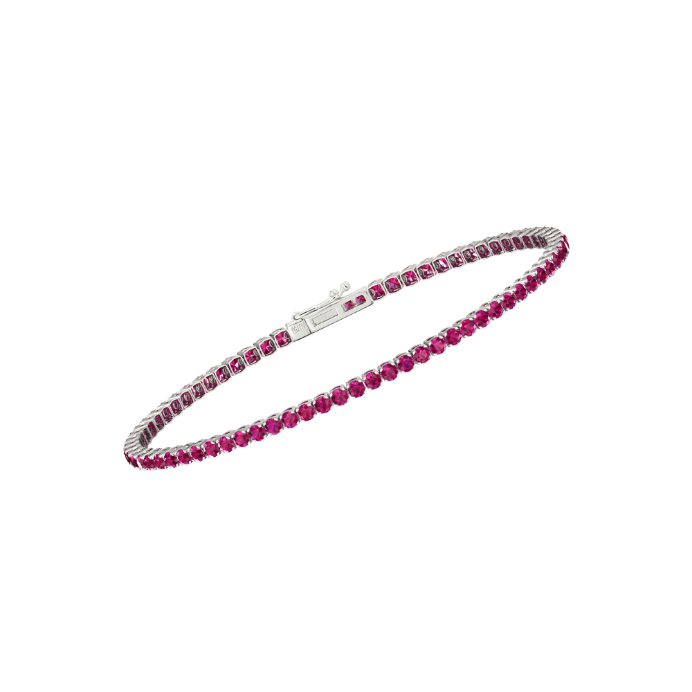 Single Line Ultra Light Tennis Bracelet in Ruby  (2.10mm)