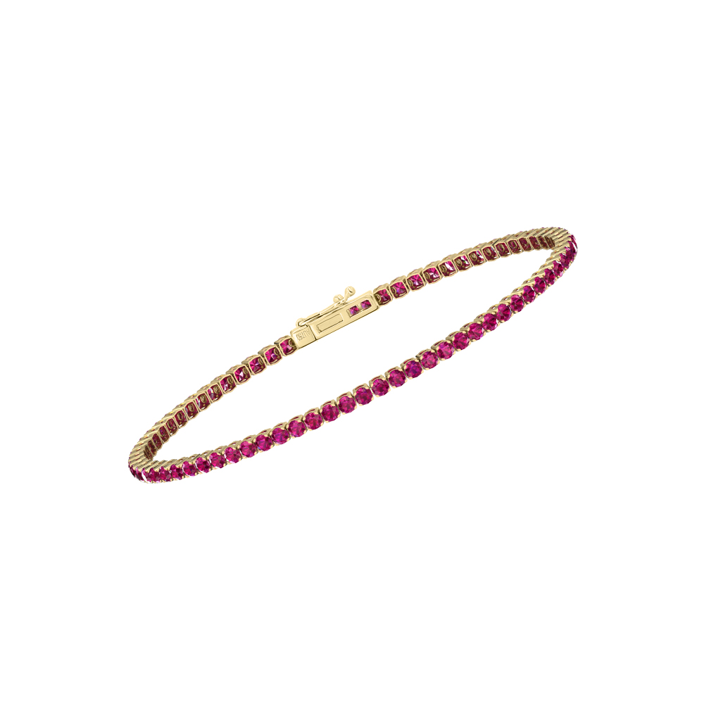 Single Line Ultra Light Tennis Bracelet in Ruby  (2.10mm)