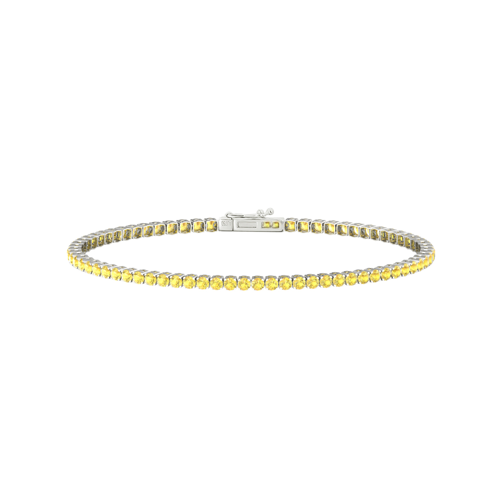 Single Line Ultra Light Tennis Bracelet in Yellow Sapphire  (2.10mm)