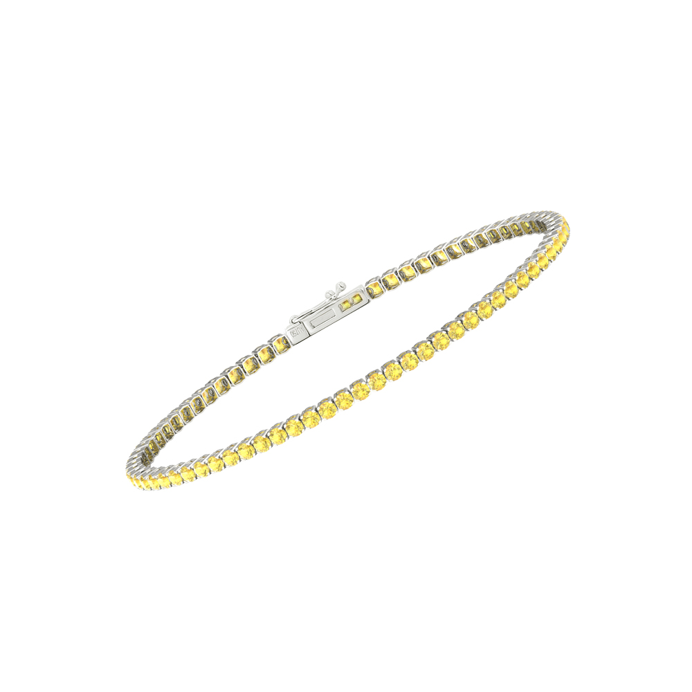 Single Line Ultra Light Tennis Bracelet in Yellow Sapphire  (2.10mm)