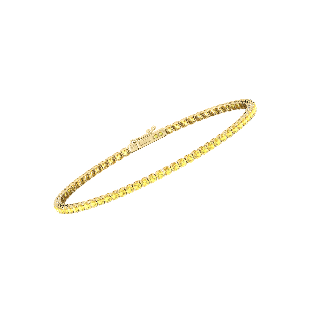 Single Line Ultra Light Tennis Bracelet in Yellow Sapphire  (2.10mm)