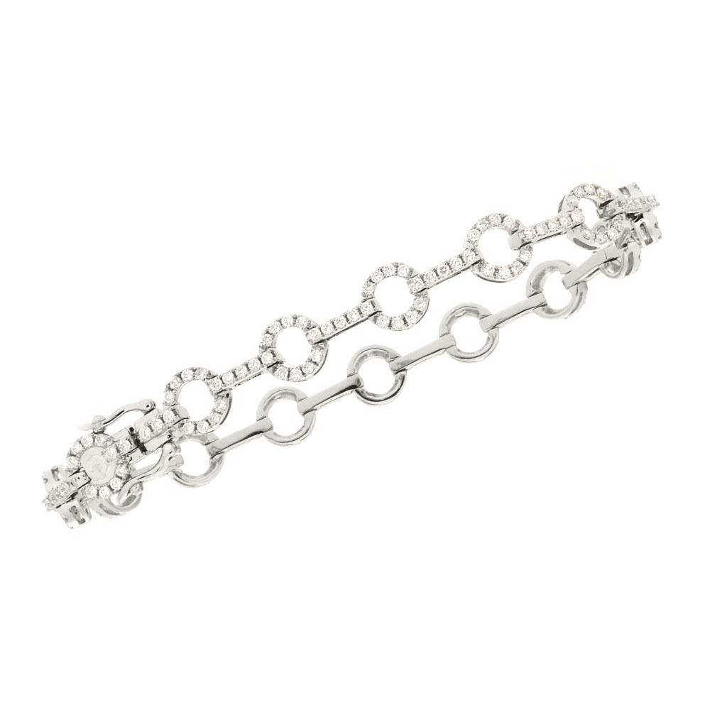 Diamond Circular Link Bracelet