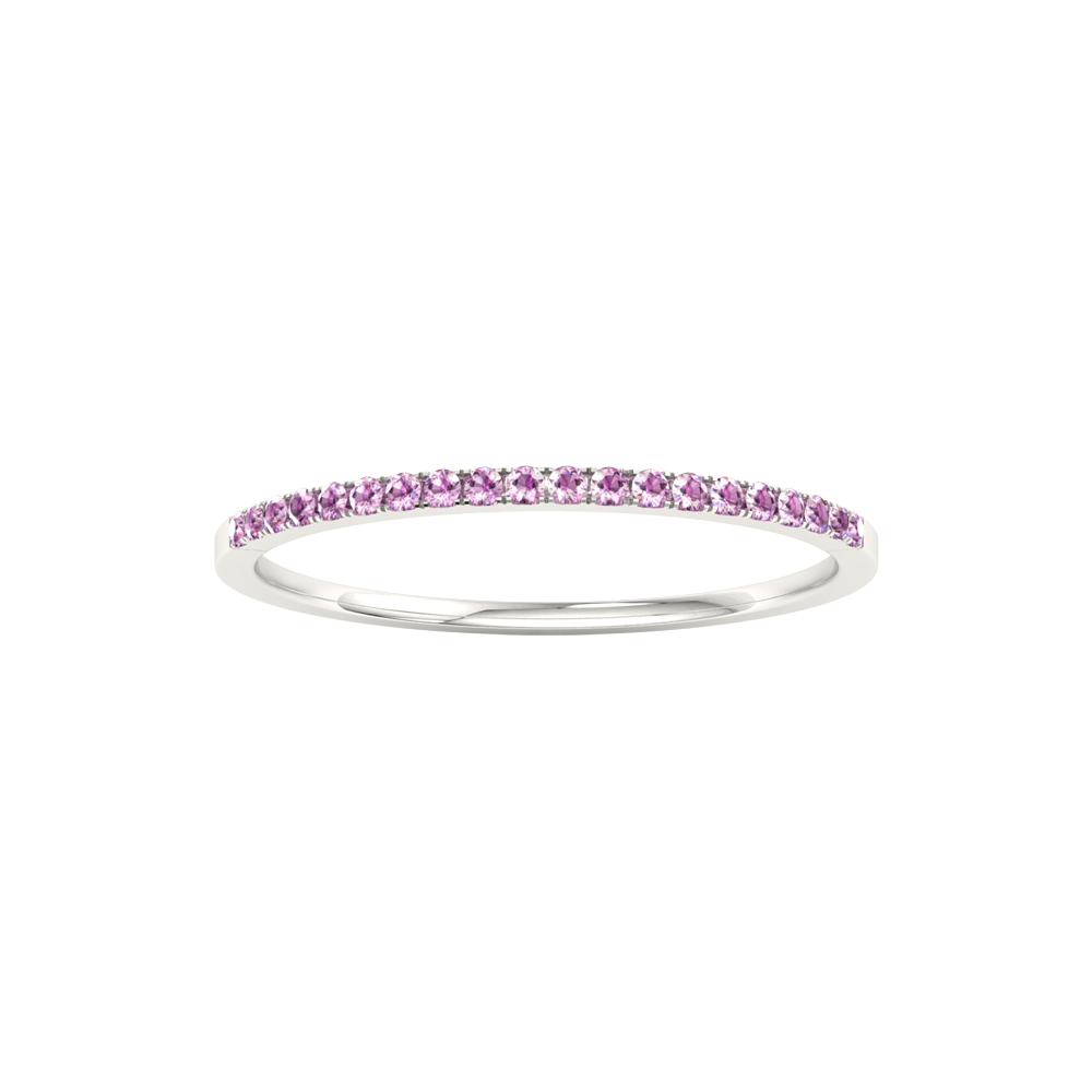 Petite Pink Sapphire Wedding Band