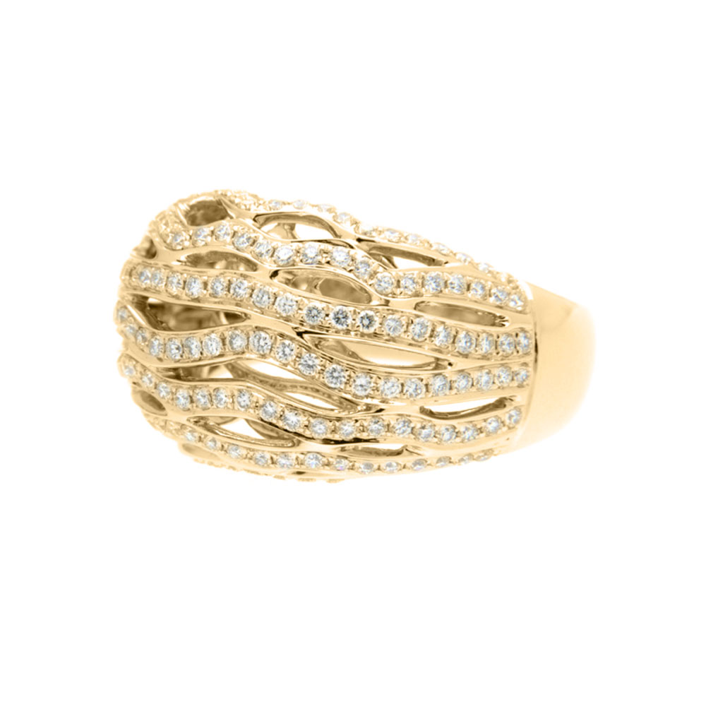 Rhythm Wave Diamond and Gold Ring