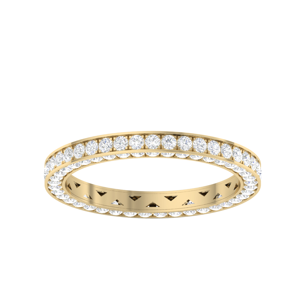 Gold and Diamond Eternity Band in Micro Pave Setting
