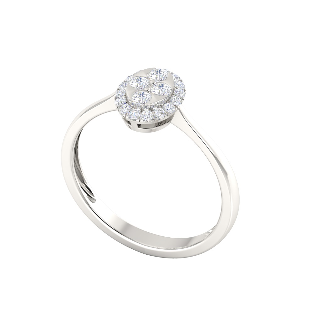 Halo Diamond Oval Evergreen Engagement Ring