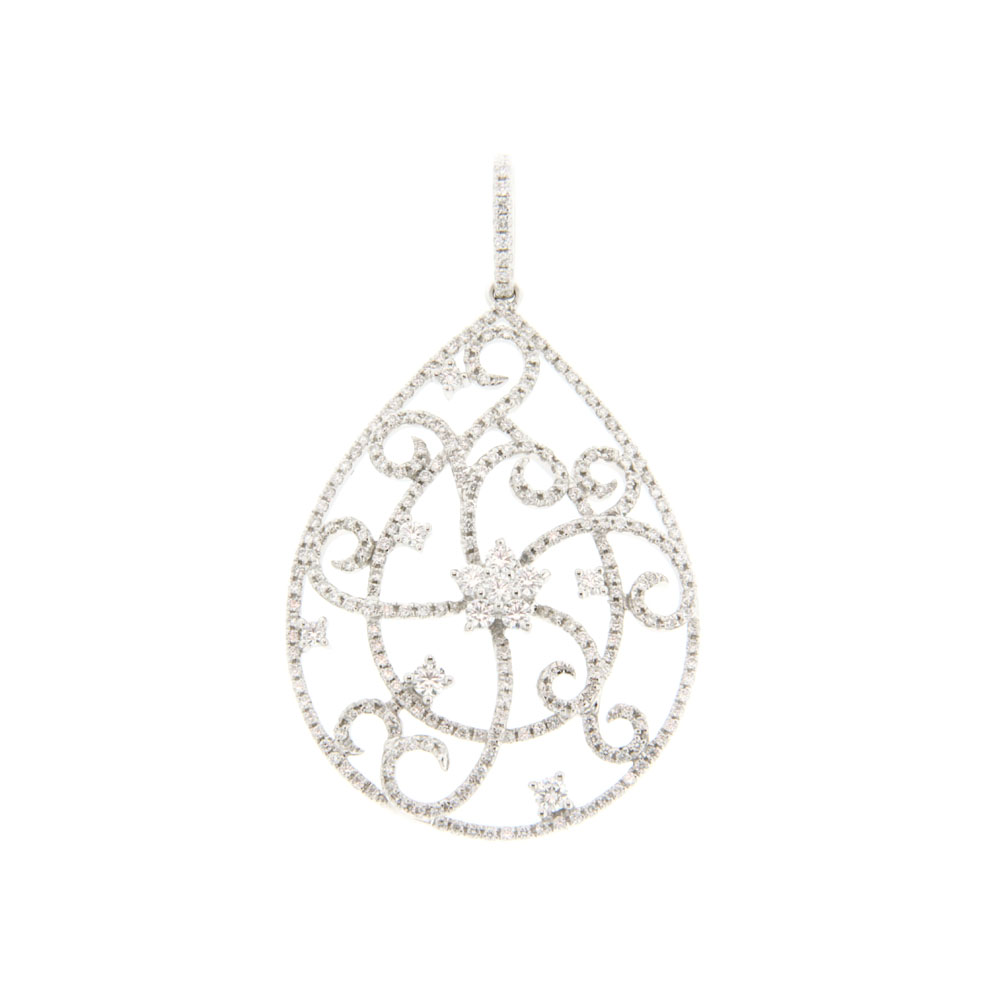 Floral Star Pear Shaped Pendant