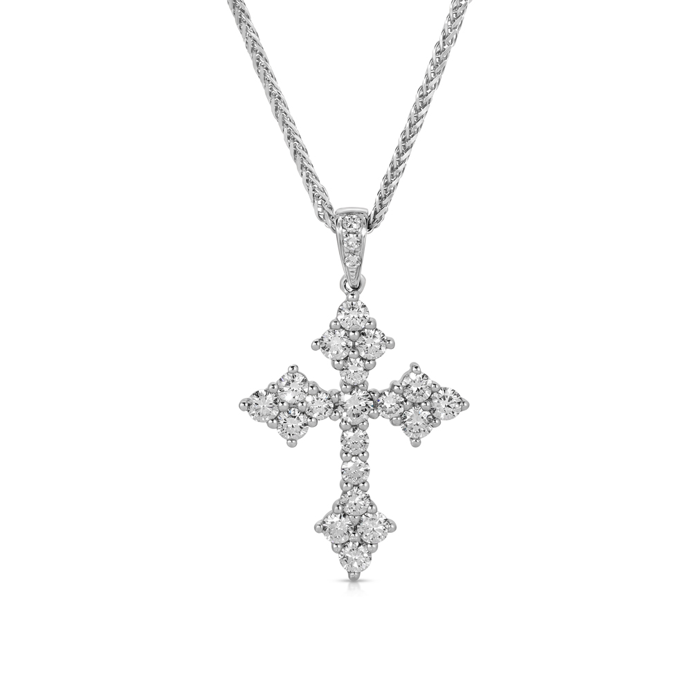 Unique Big Diamond Cross Pendant