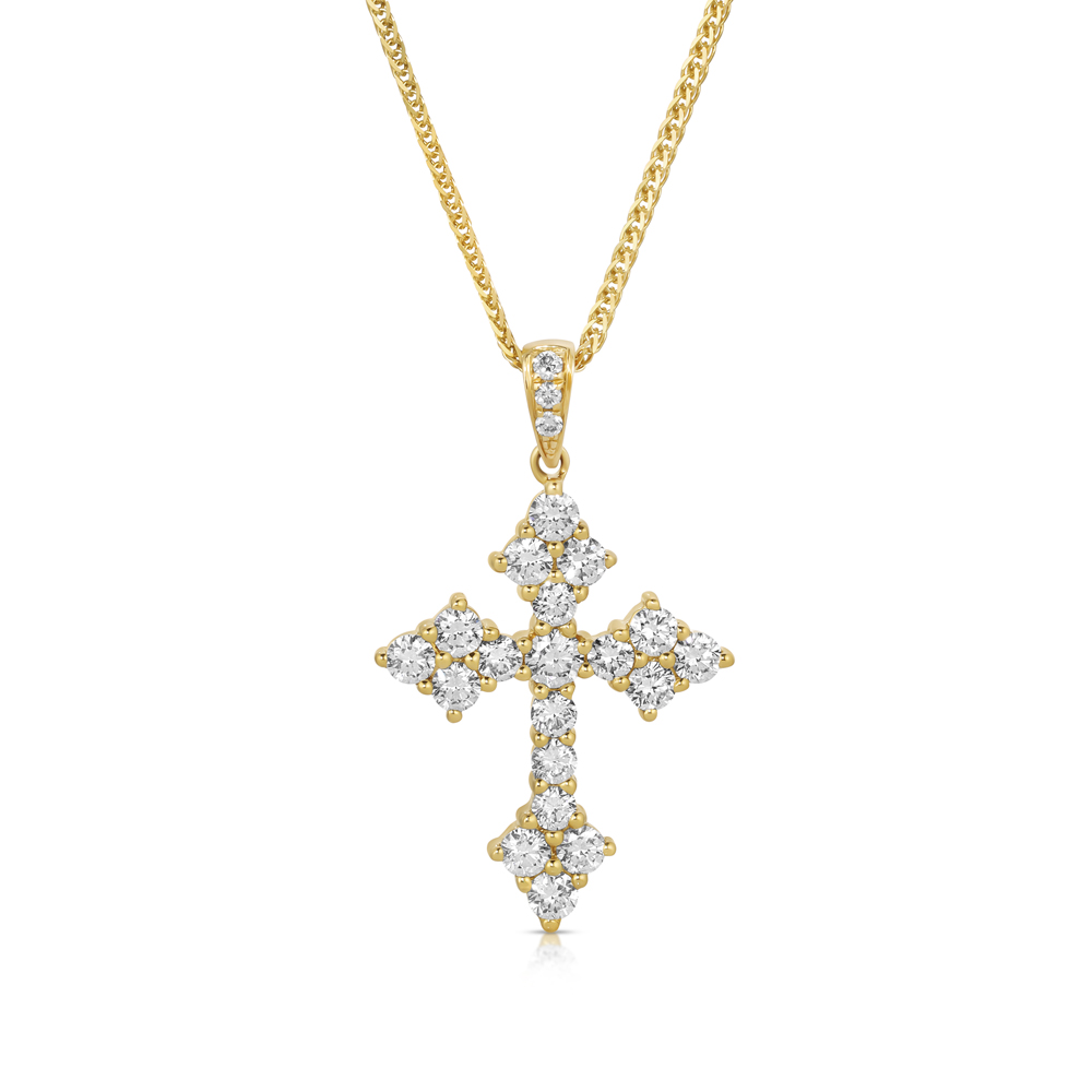 Unique Big Diamond Cross Pendant