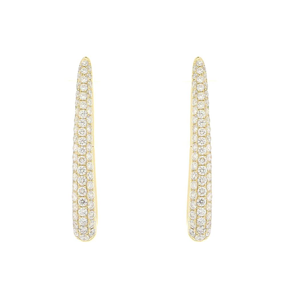Triple Line Diamond Hoops