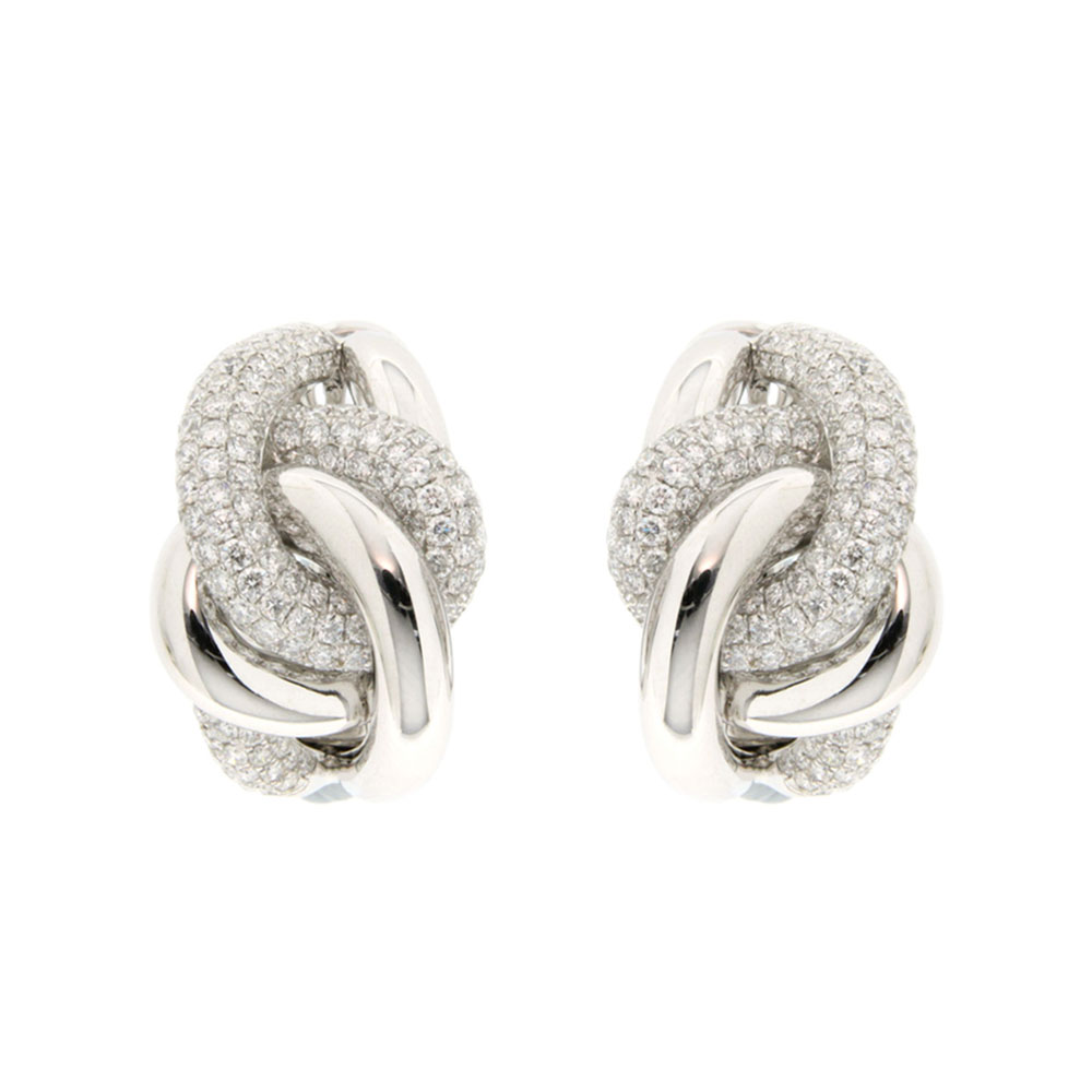 Double Knot Diamond Earrings