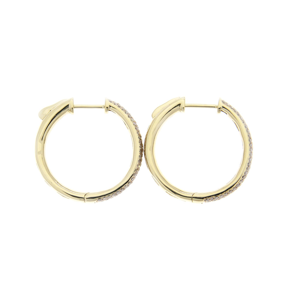 Classic Brown Diamond Hoop Earrings
