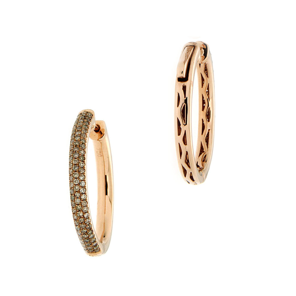 Classic Brown Diamond Hoop Earrings