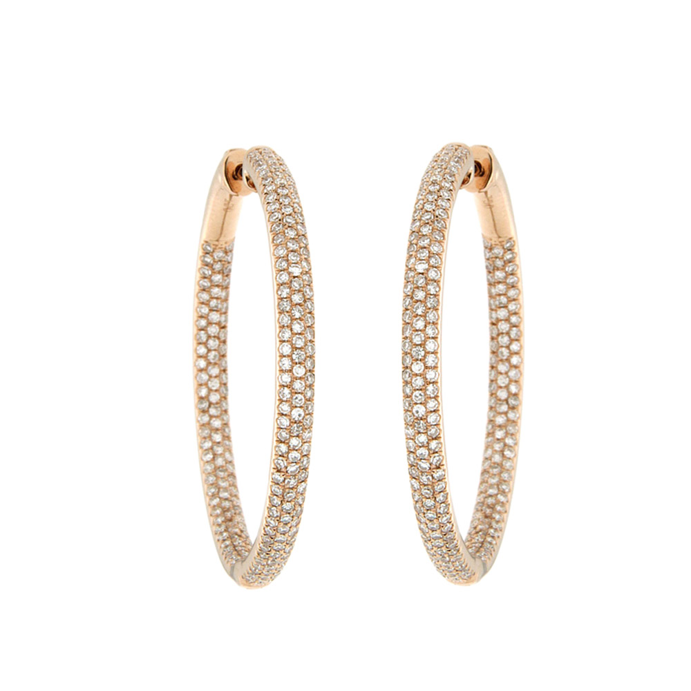Classic Diamond Hoop Earrings