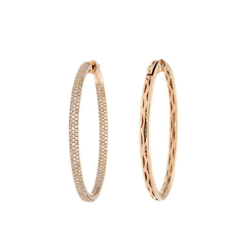 Fashionable Diamond And Gold Hoops