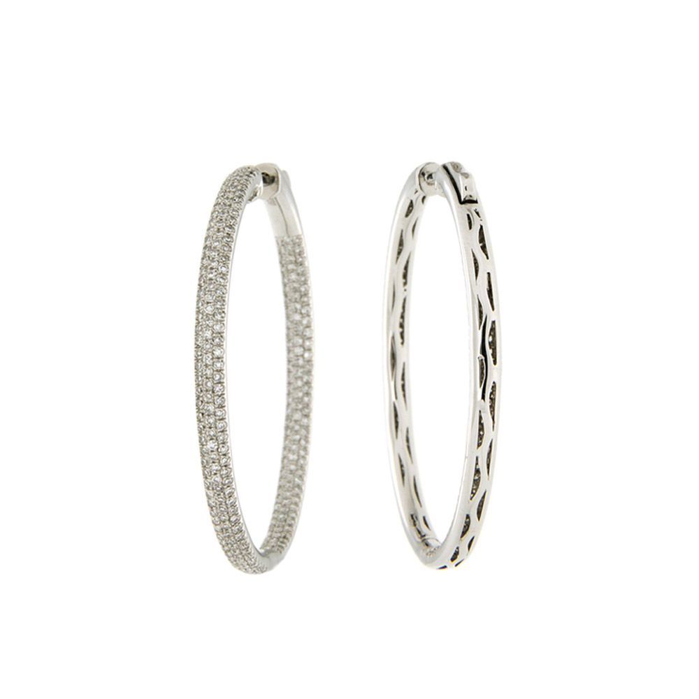 Fashionable Diamond And Gold Hoops